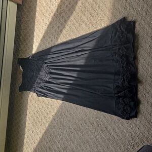 Black tank top dress crochet lace buttons flowly spring summer cute LBD church